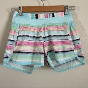 Ivivva by Lululemon Athletic Shorts Pastel Stripes Size 14